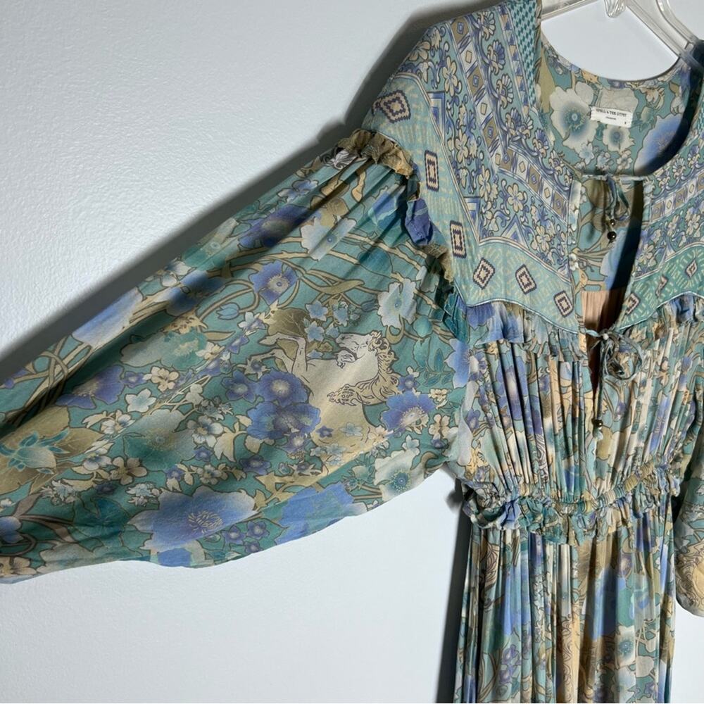 Spell x Free People Amethyst Maxi Dress Turquoise Blue Sz XS - Picture 7 of 15